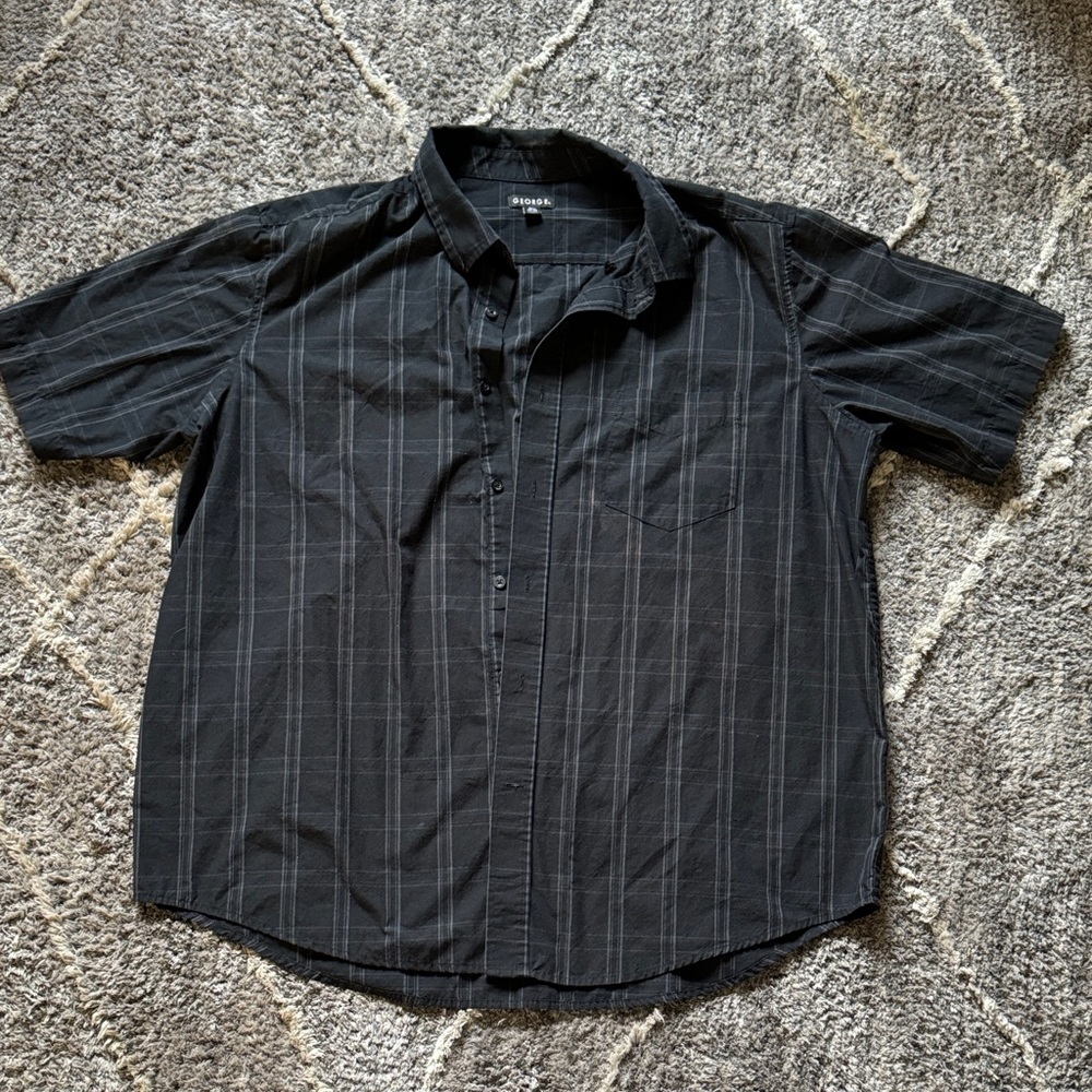 George Black Casual Button Down Shirt XL Like new
